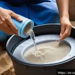 Home 19 재난 상황에서의 식수 정화법 - A detailed image of a homemade water filtration setup using a clean cotton cloth stretched over a co...